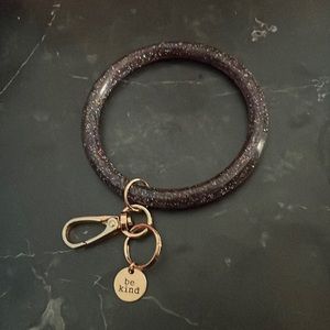 Purple Glitter Key Ring Bracelet